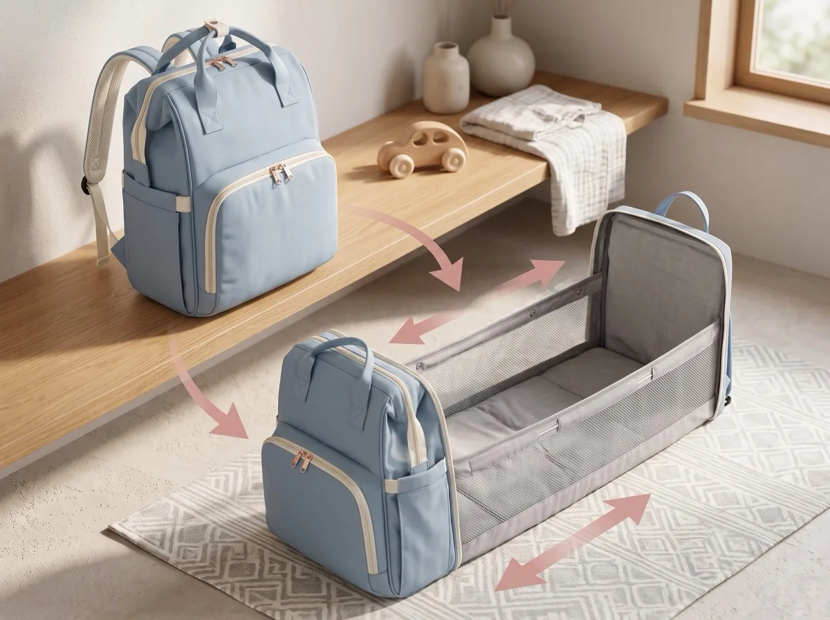 LittleCarry Baby Bag expanded bassinet